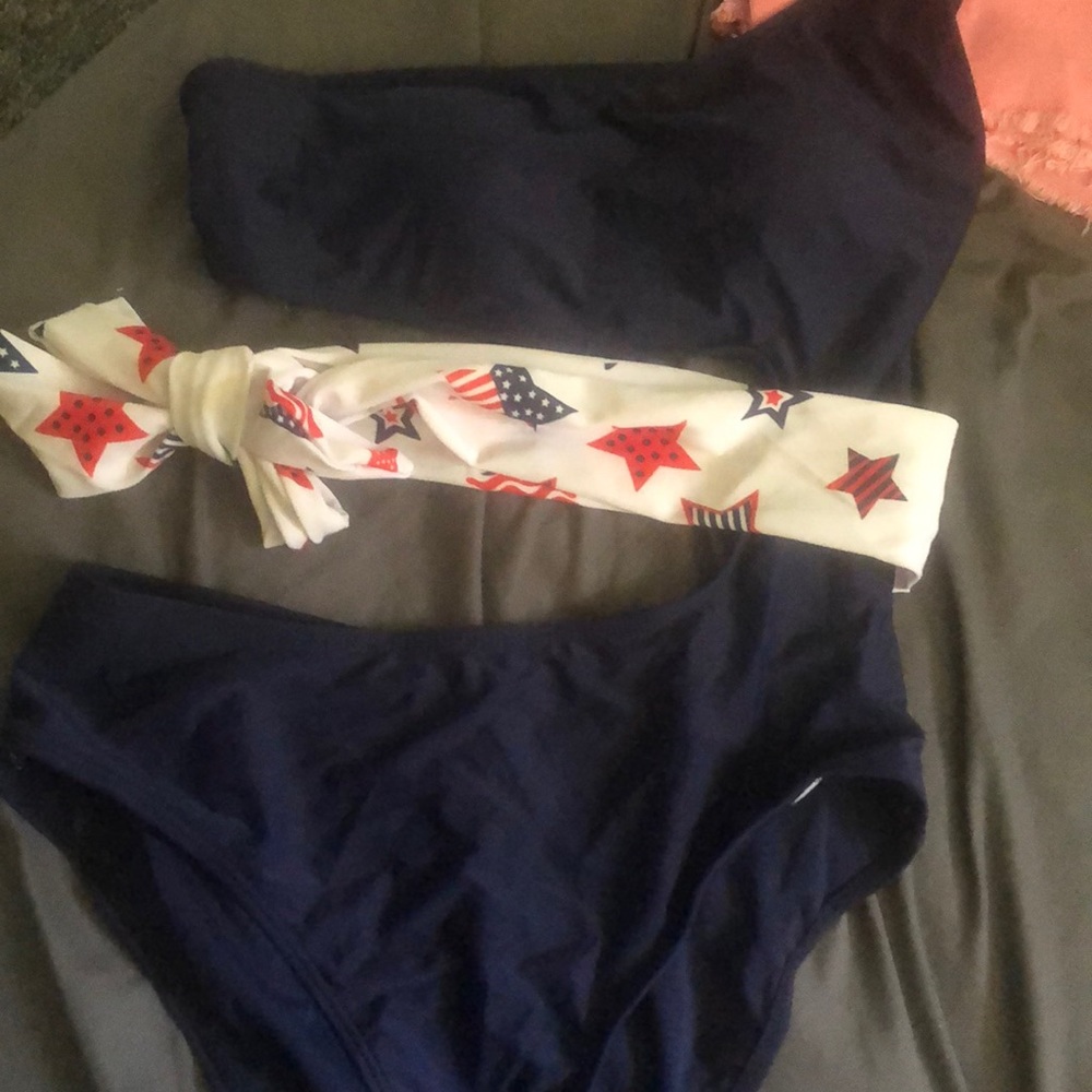 High waisted one piece swim suit